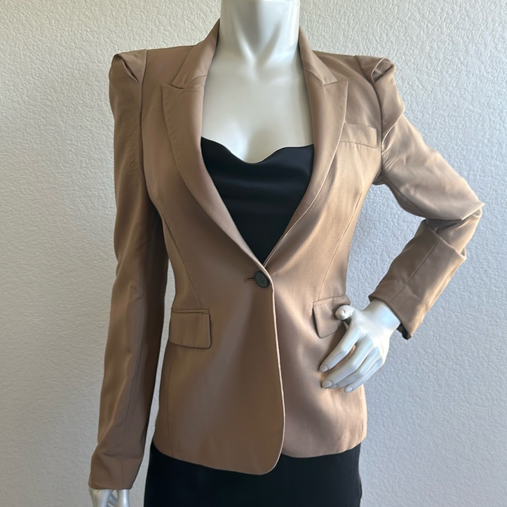 Womens Tailored Camel Blazer Jacket